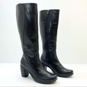 Dansko Tyre Nappa Black Leather Knee High Boots
